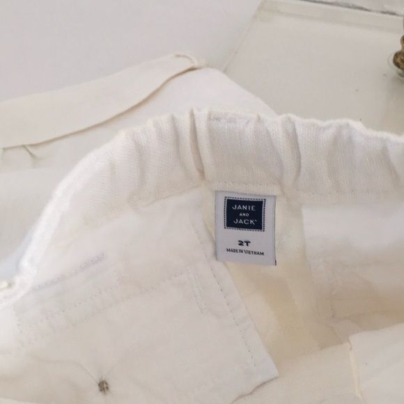 Boys Easter Janie & Jack Size 2T Spring Summer White Classic Cuffed Pants - Picture 5 of 8